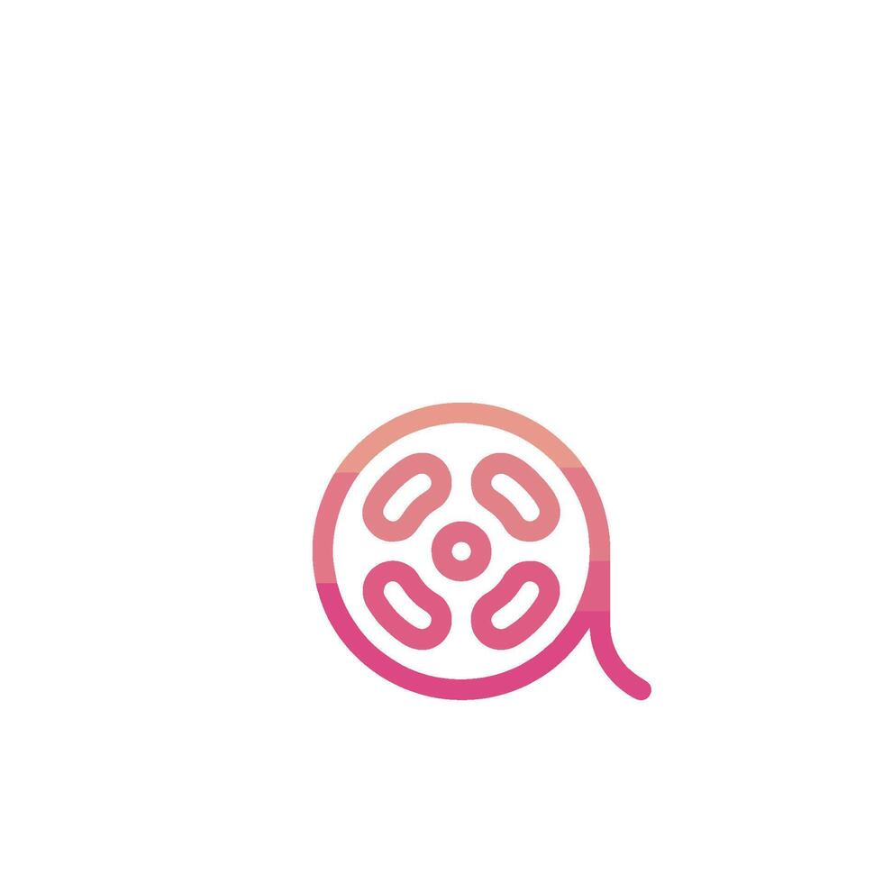 A pink and purple logo with a reel vector