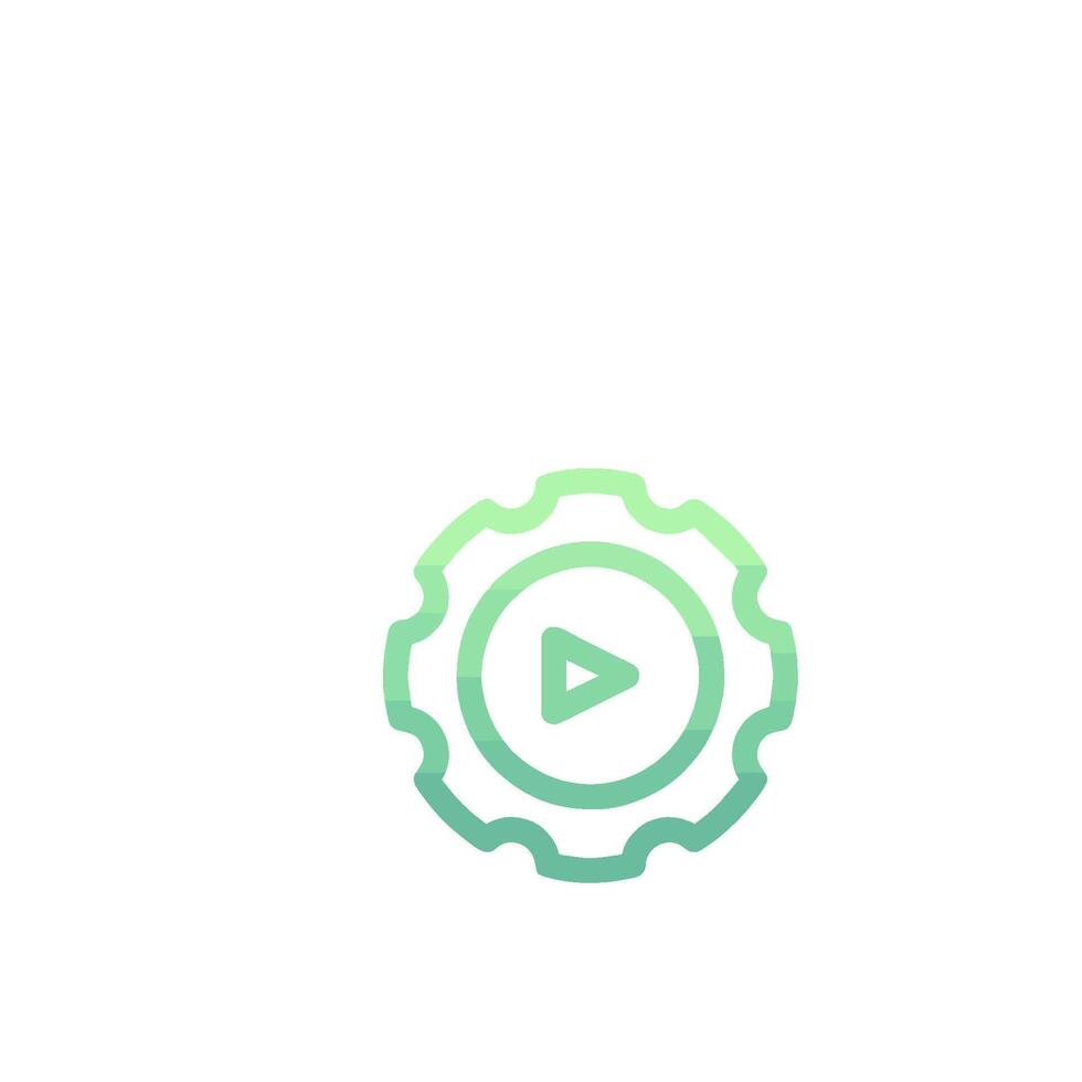 A green and white logo with a player vector