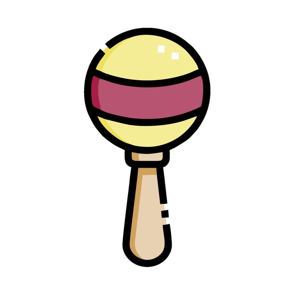 A maracas with a red and yellow stripe vector