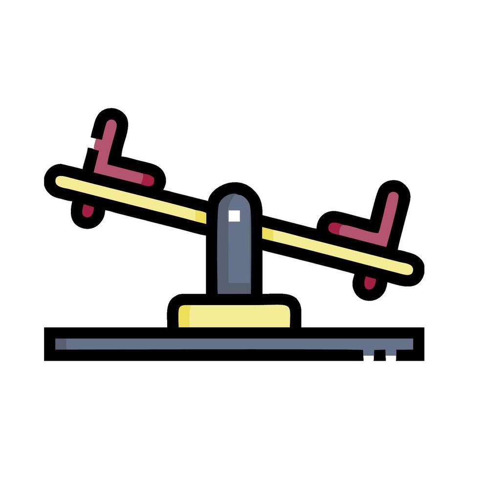 A seesaw with two red and yellow arrows on it vector