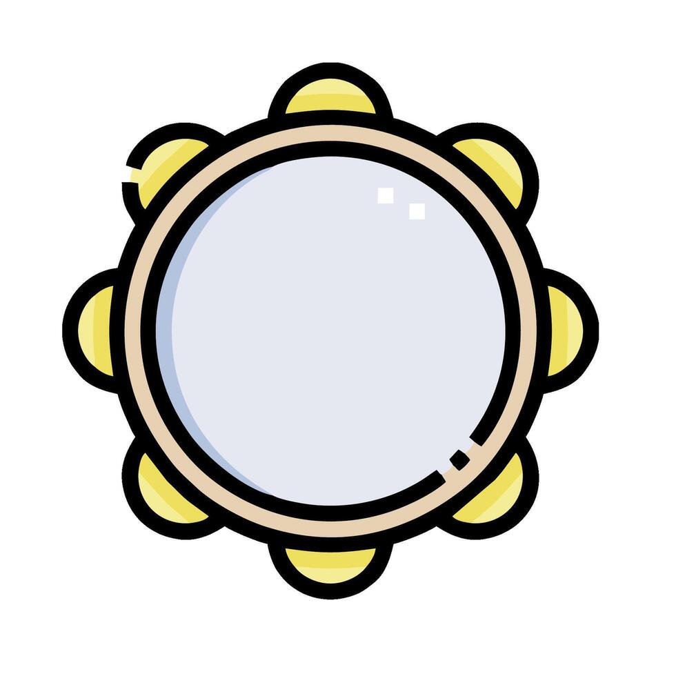 A round mirror with yellow dots on it vector