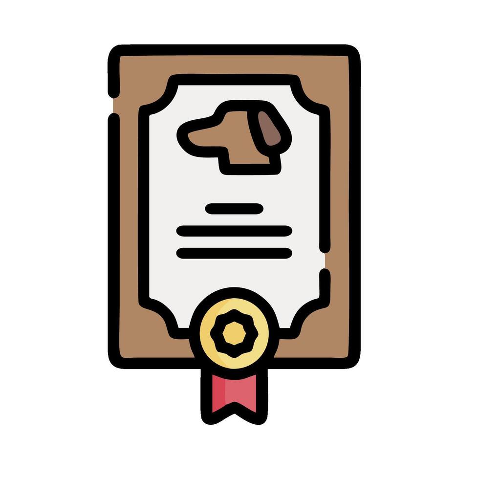 A certificate with a dog on it vector