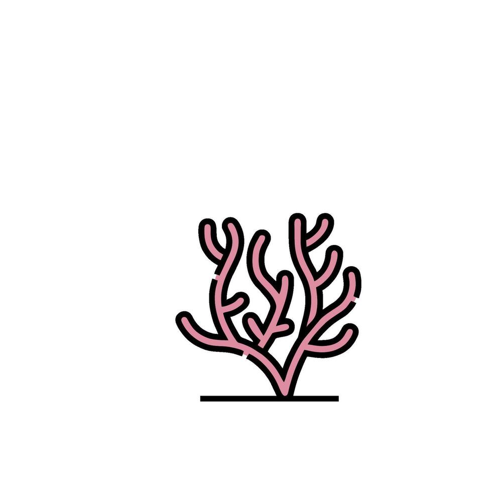 A pink coral plant on a white background vector