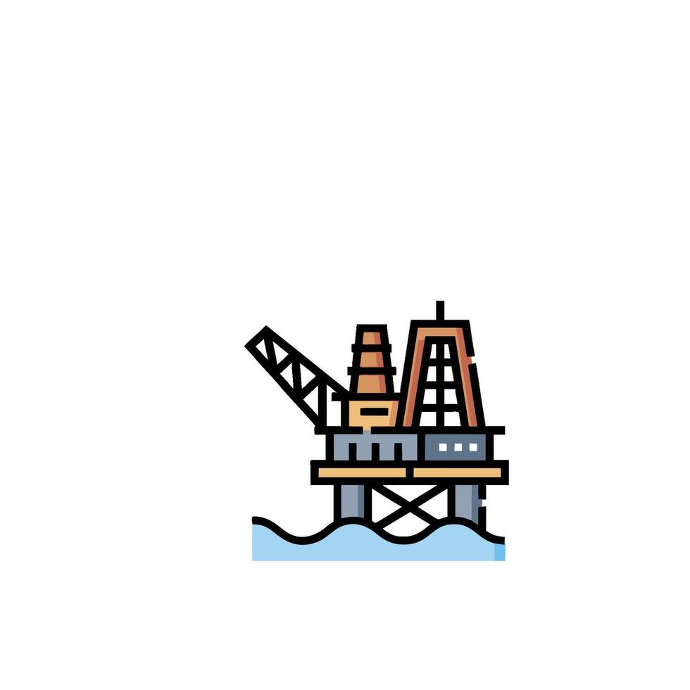 Oil rig icon illustration vector