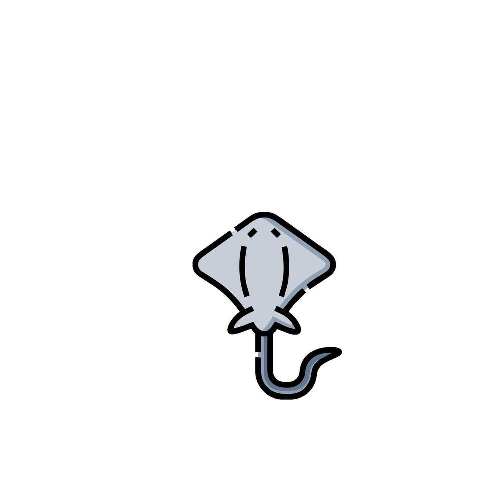 A stingray is shown on a white background vector