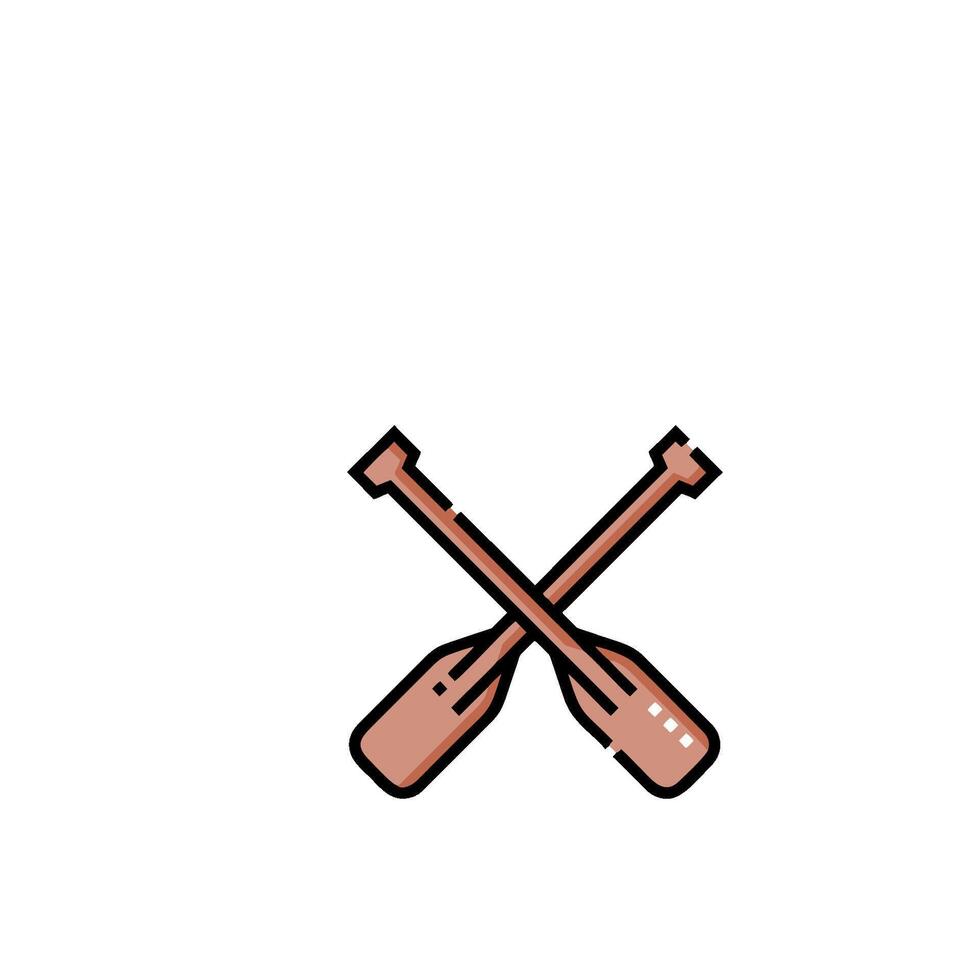 Two crossed oars icon on white background vector