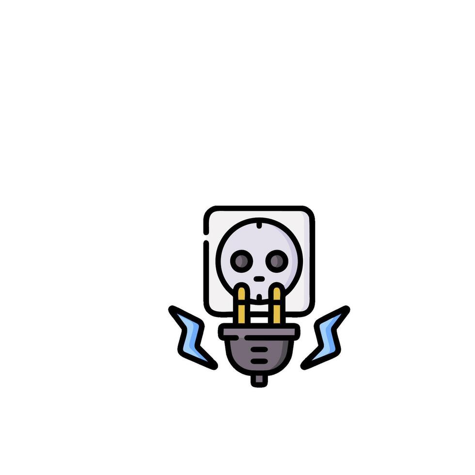 A skull with a plug in the middle of it vector