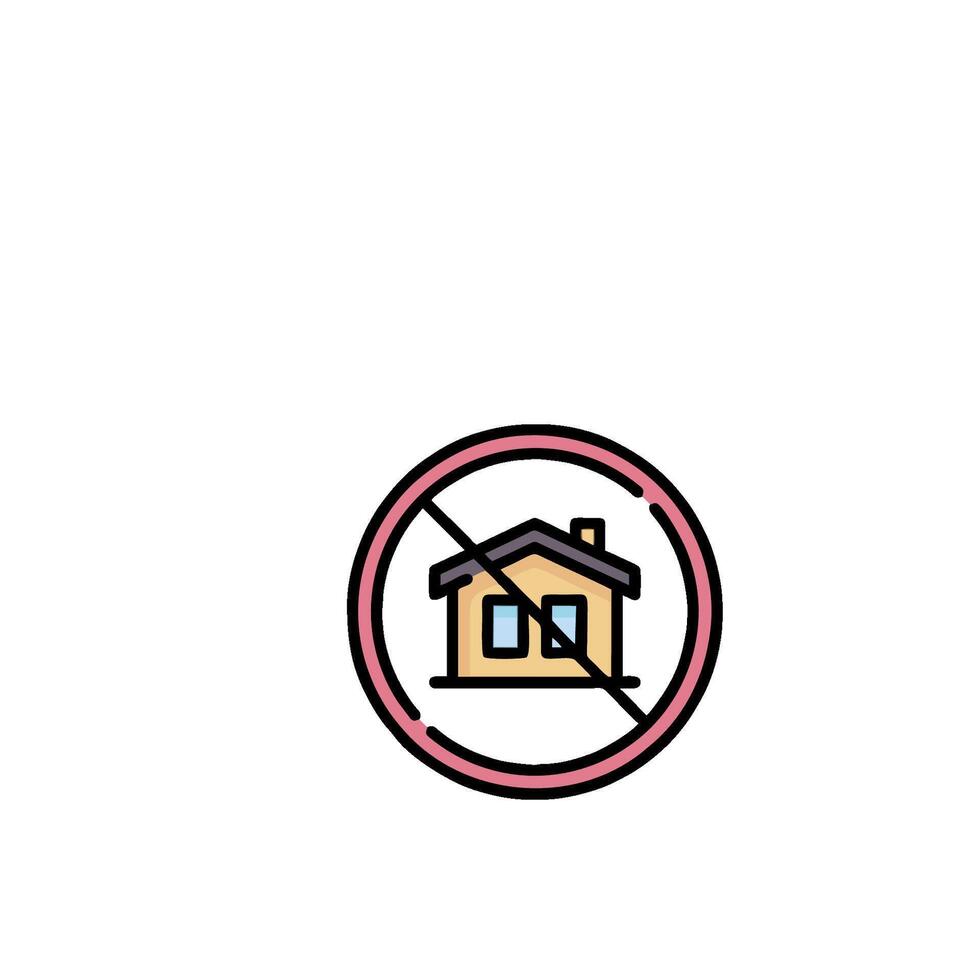 A no house sign on a white background vector