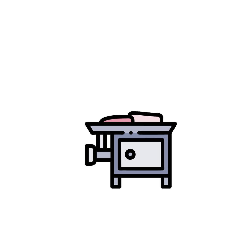 A small kitchen with a stove and a knife vector