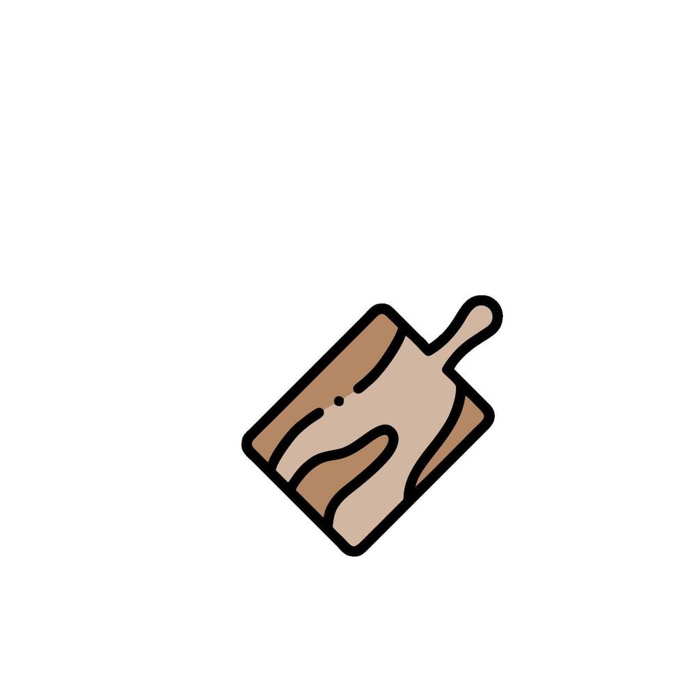 A wooden cutting board with a knife on it vector