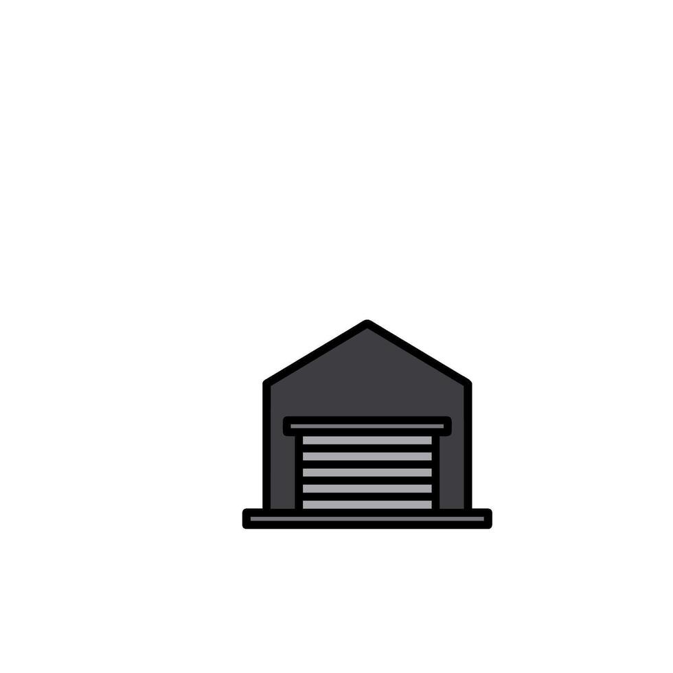 A black and white illustration of a garage vector