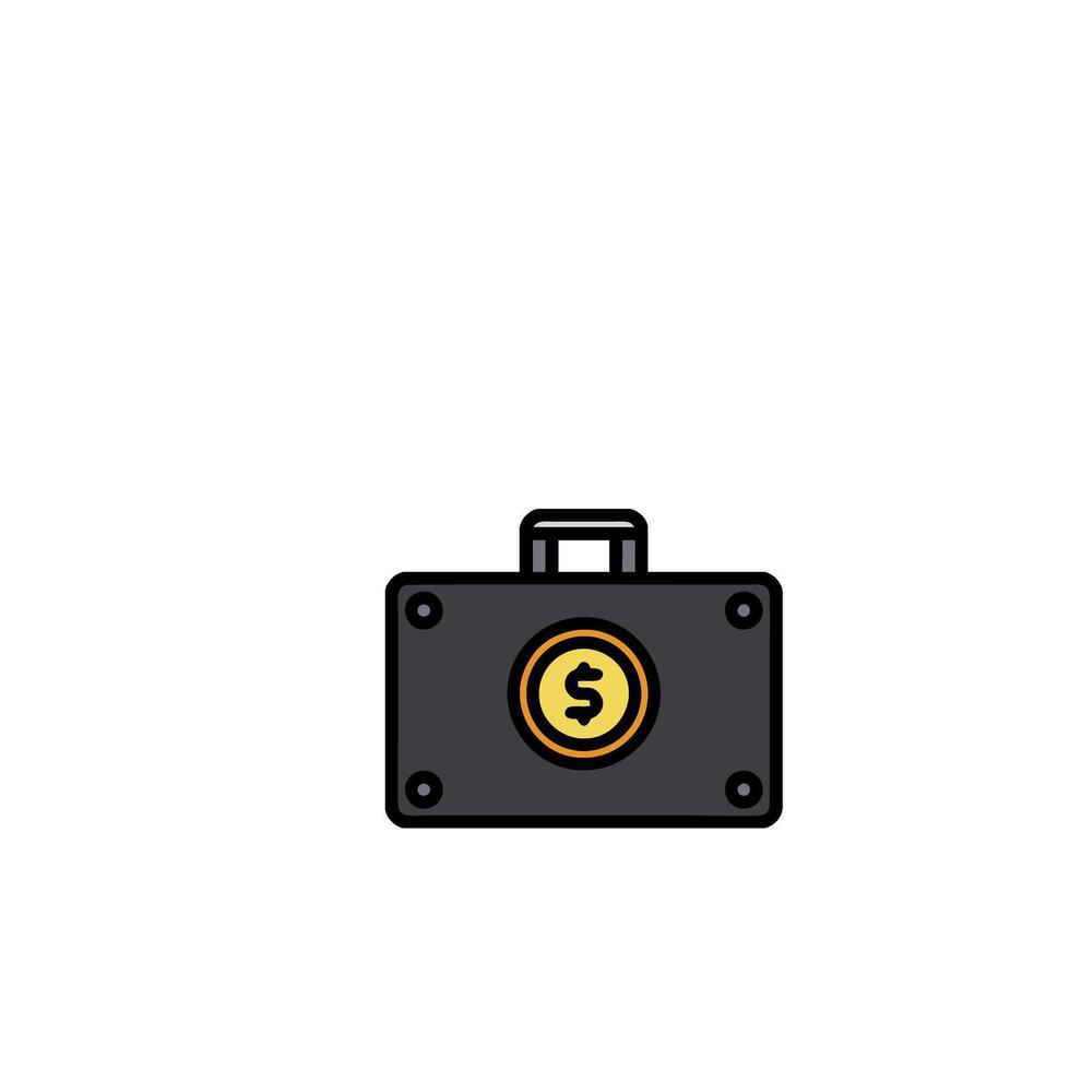 A black briefcase with a dollar sign on it vector