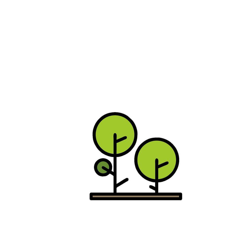 A green tree with two leaves on it vector