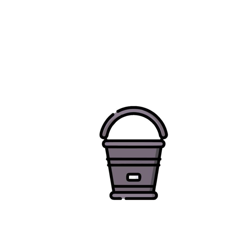 A black and white illustration of a bucket vector