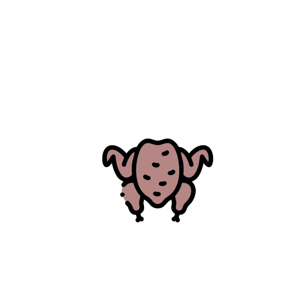 A cartoon chicken with its legs spread out vector