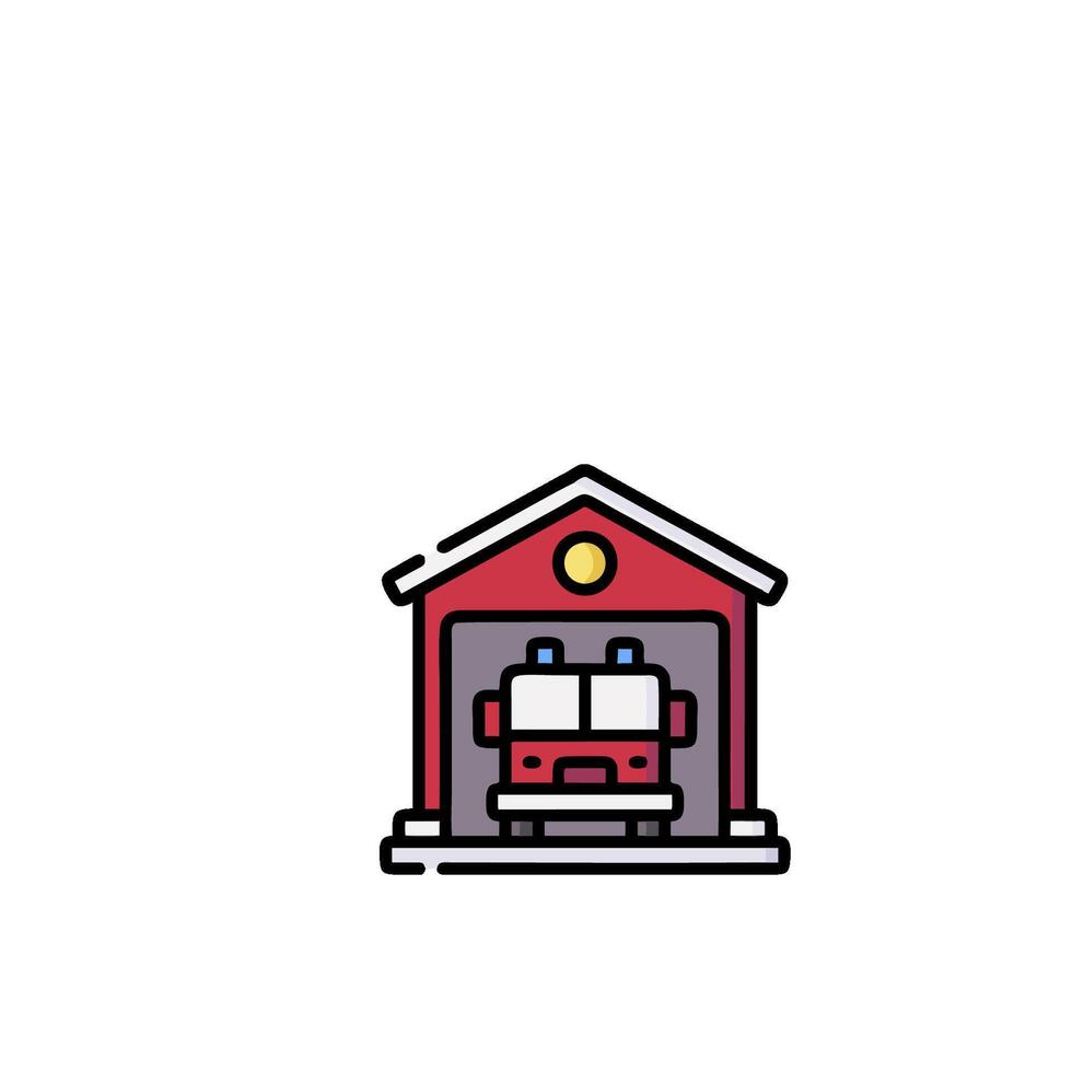 Fire station icon illustration vector