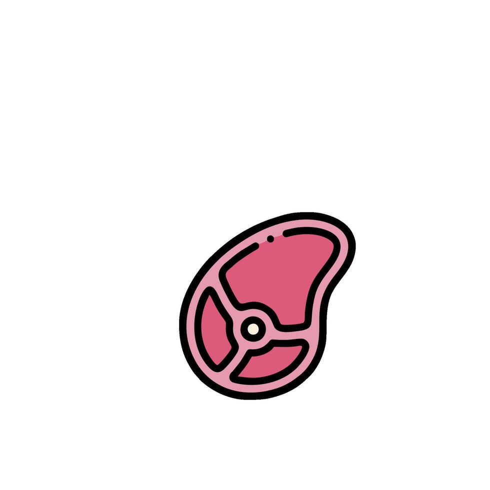 A pink and black icon of a meat vector