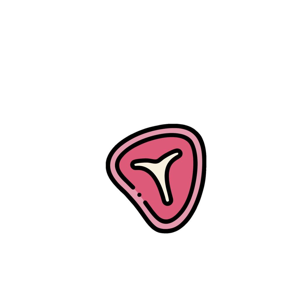 A pink piece of meat with a white background vector