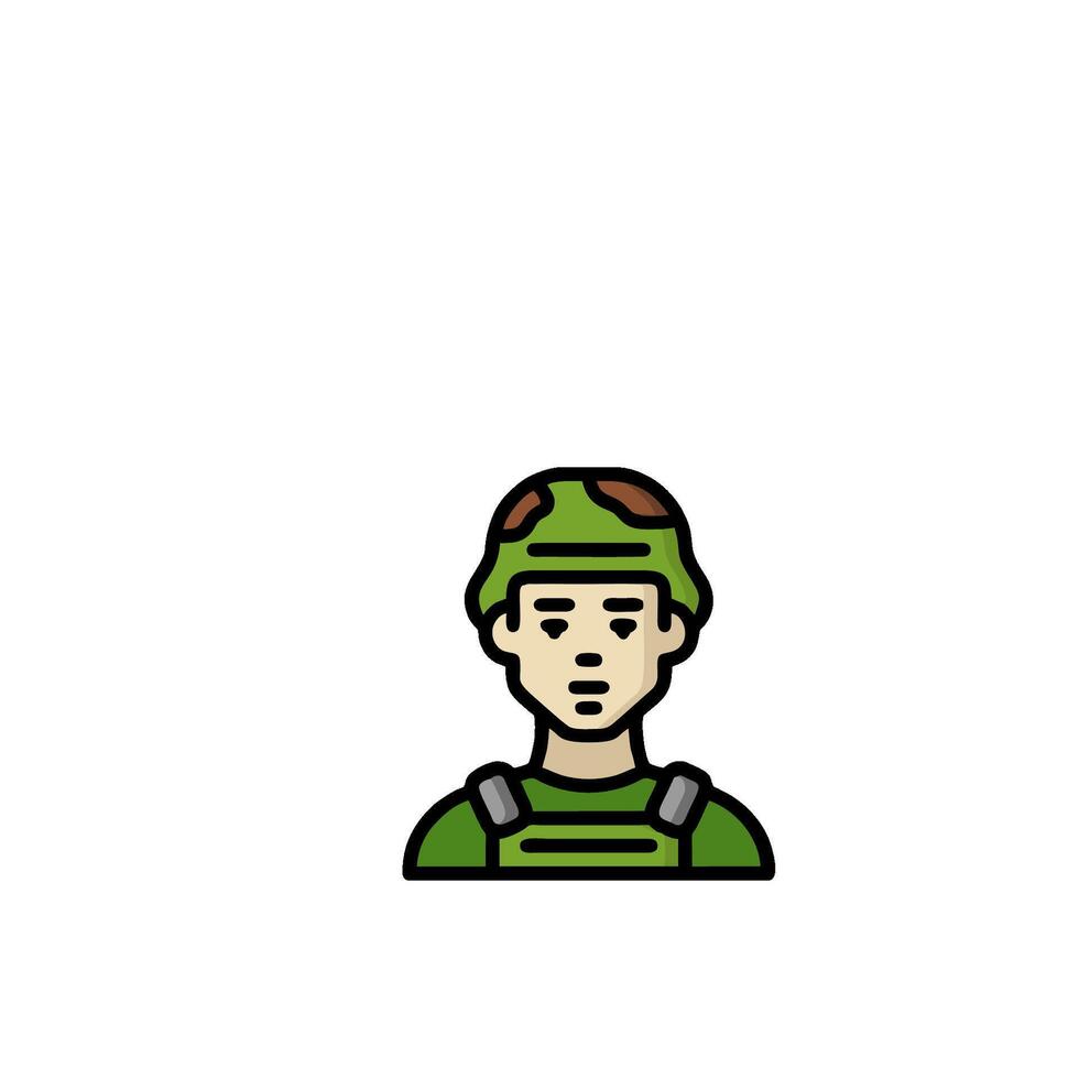 A soldier icon with a green background vector