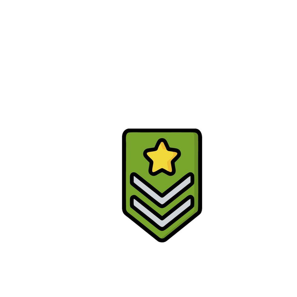 A green and yellow star on a green badge vector