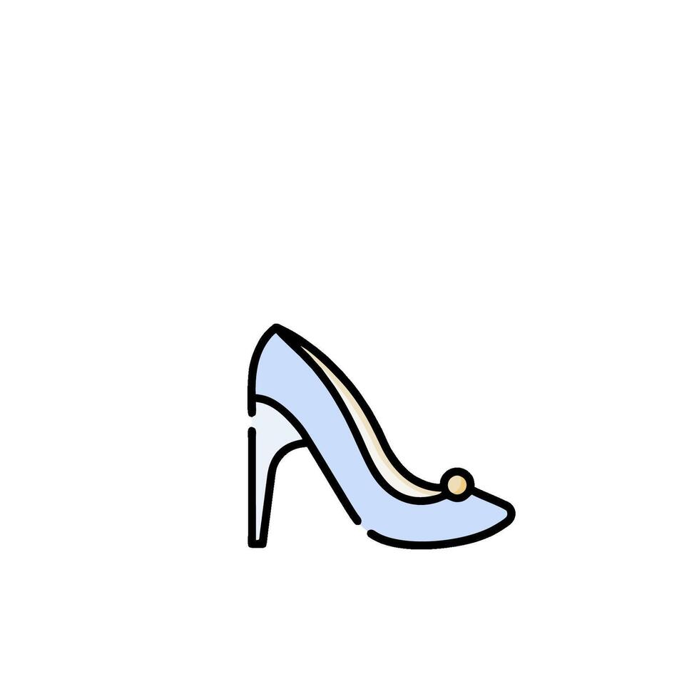 A blue high heel shoe with a gold buckle vector