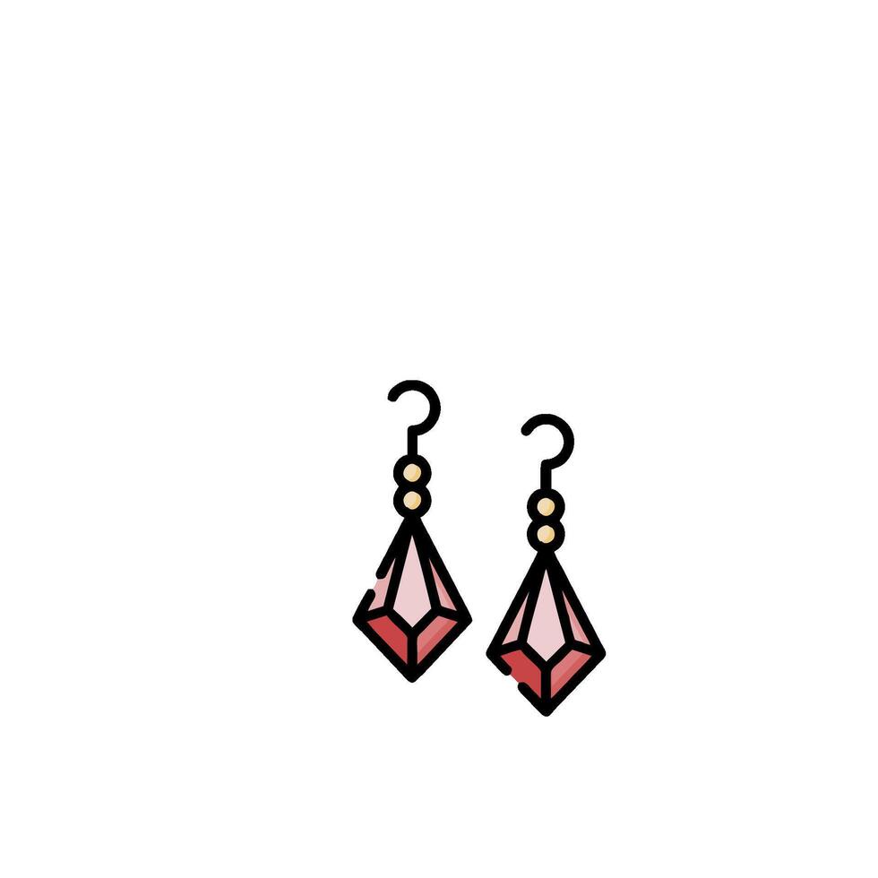 A pair of earrings with pink crystals vector