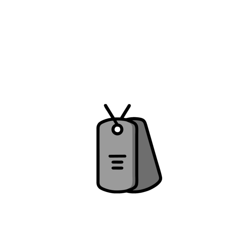 A black and white drawing of a dog tag vector