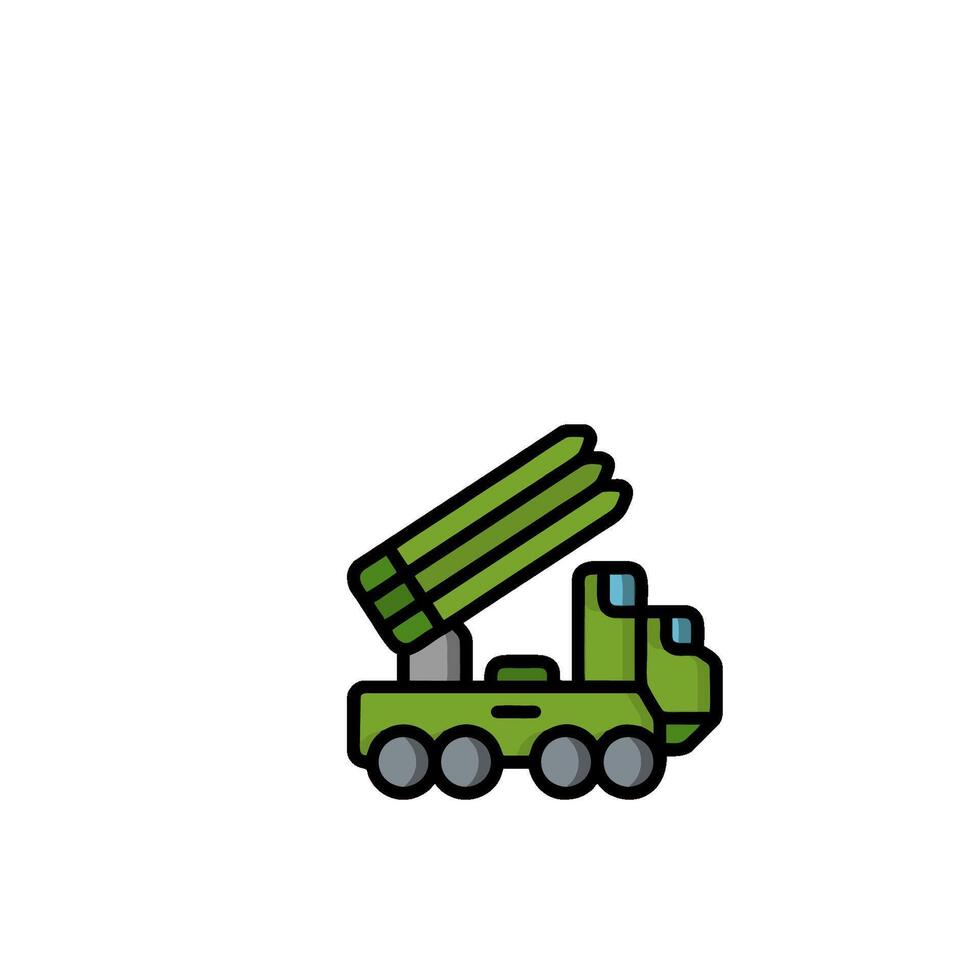 A green truck with a missile on top vector