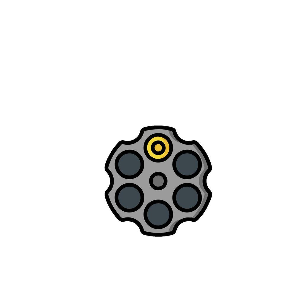 A gun with a yellow dot on it vector
