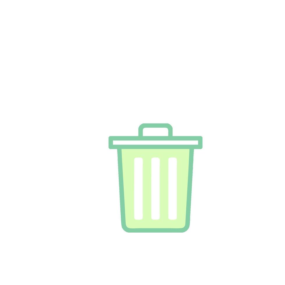 A green trash can icon on a white background vector