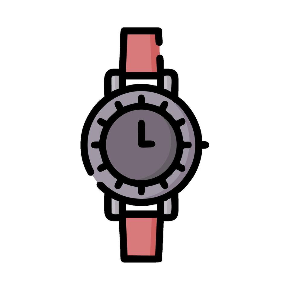 A watch with a red strap on a white background vector