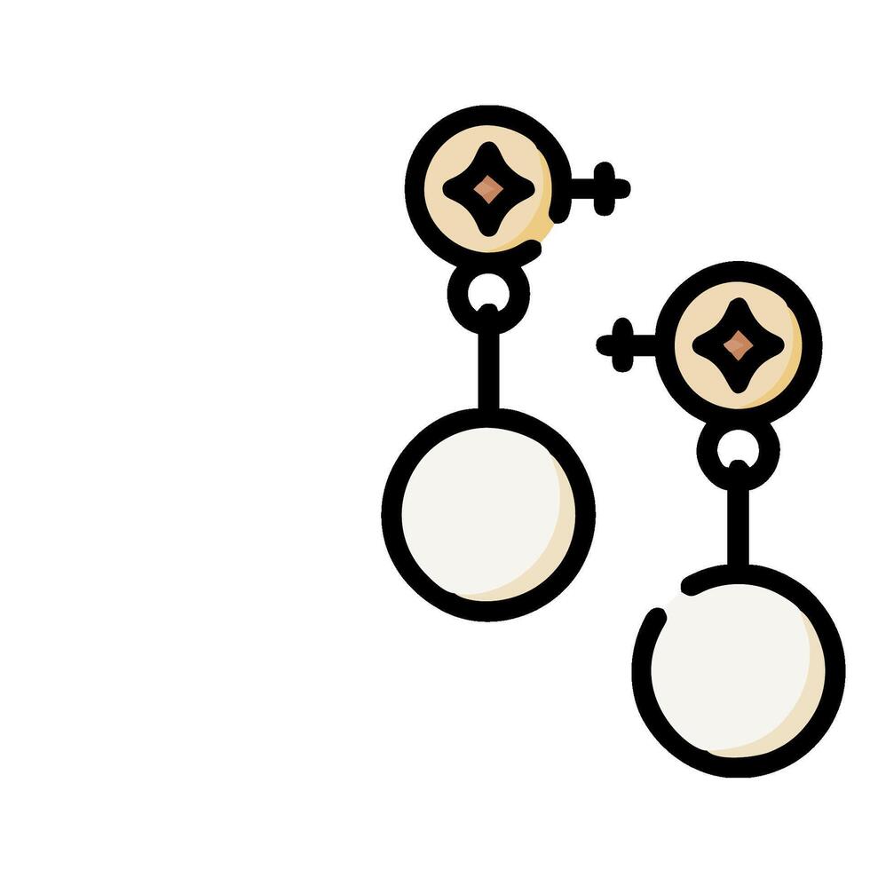 A pair of earrings with a white background vector