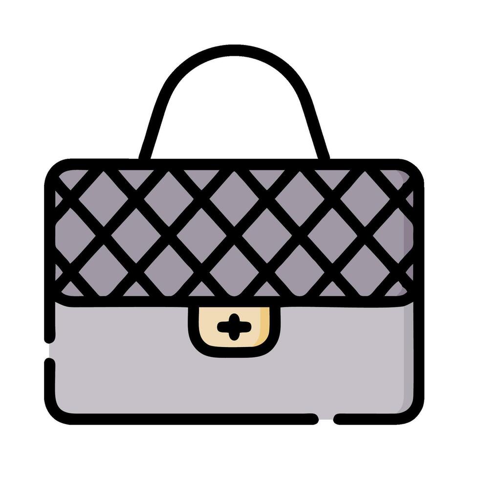 A gray bag with a black handle on a white background vector