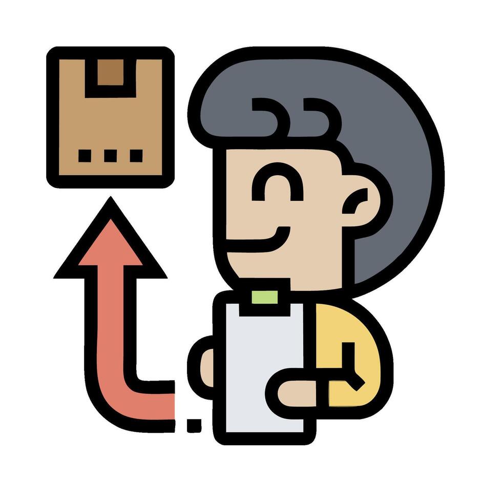A man holding a paper clip and a folder vector