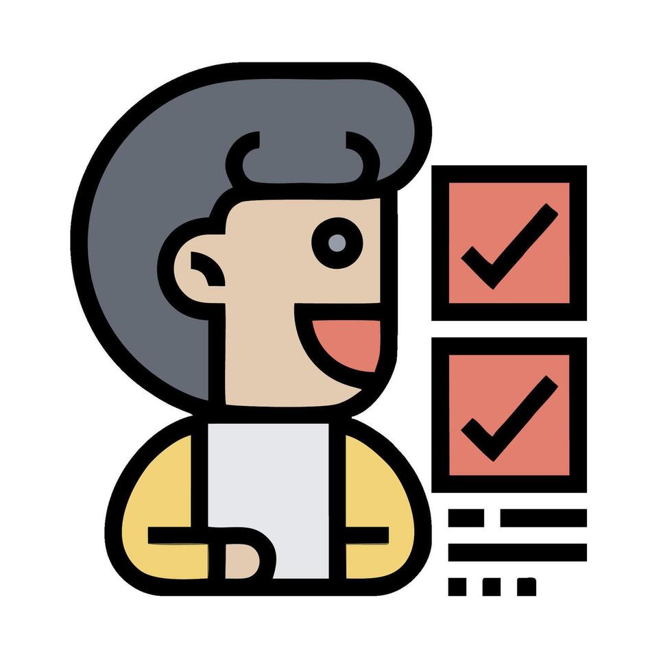 A woman with a check mark on her face vector