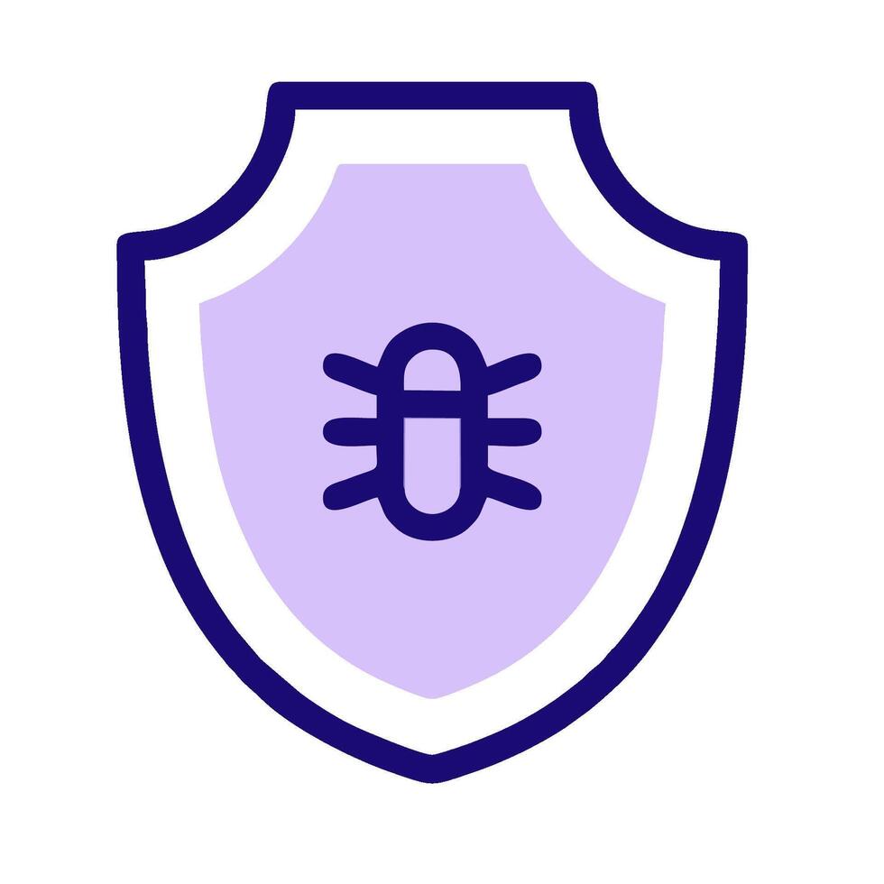 A purple shield with a bug on it vector