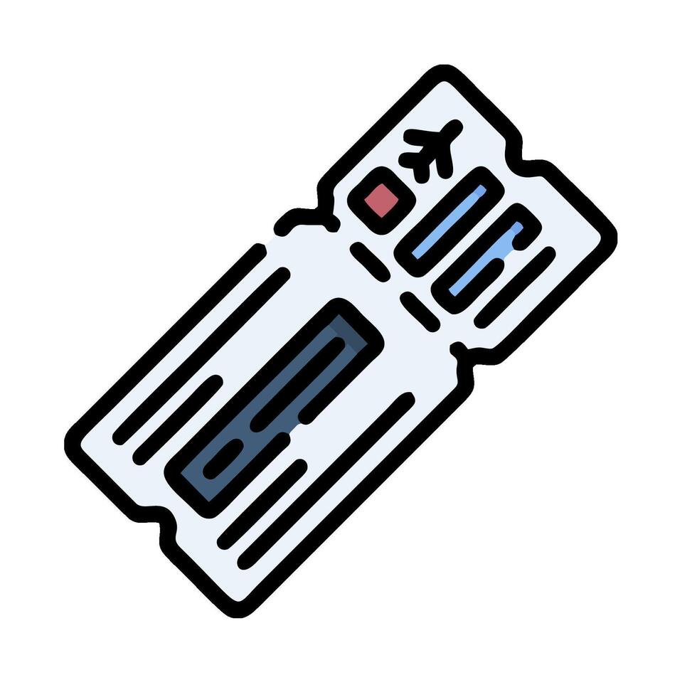 A ticket with a plane on it vector
