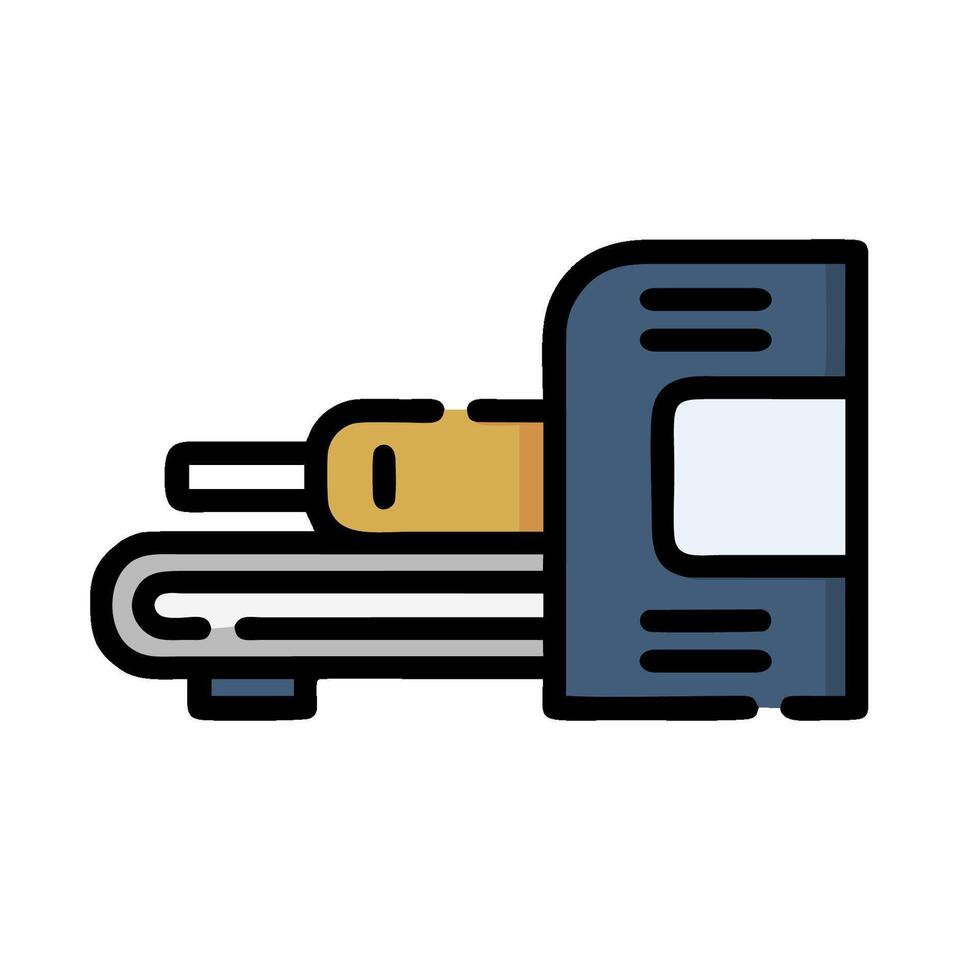 A flat icon of a machine with a drill vector