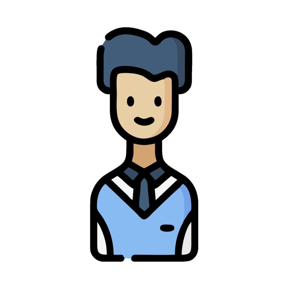 A man in a tie and vest is standing in front of a white background vector