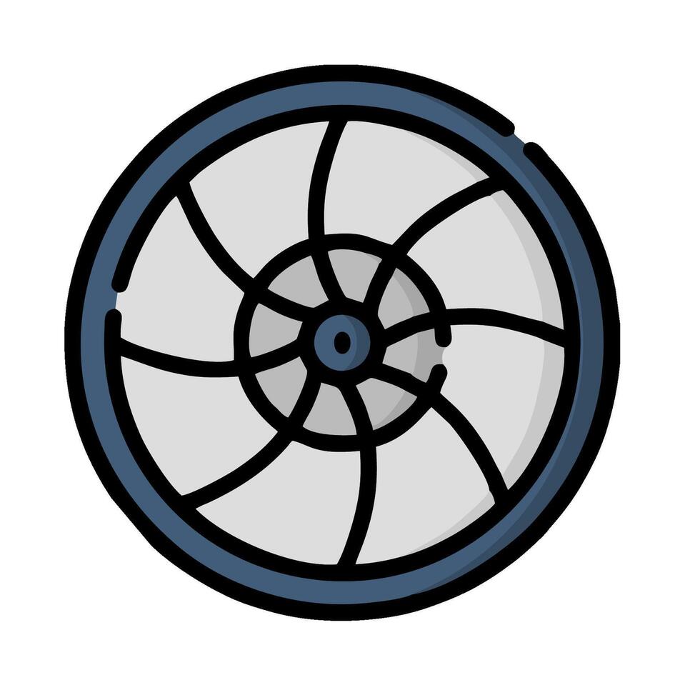 A blue and white fan icon on a white background vector