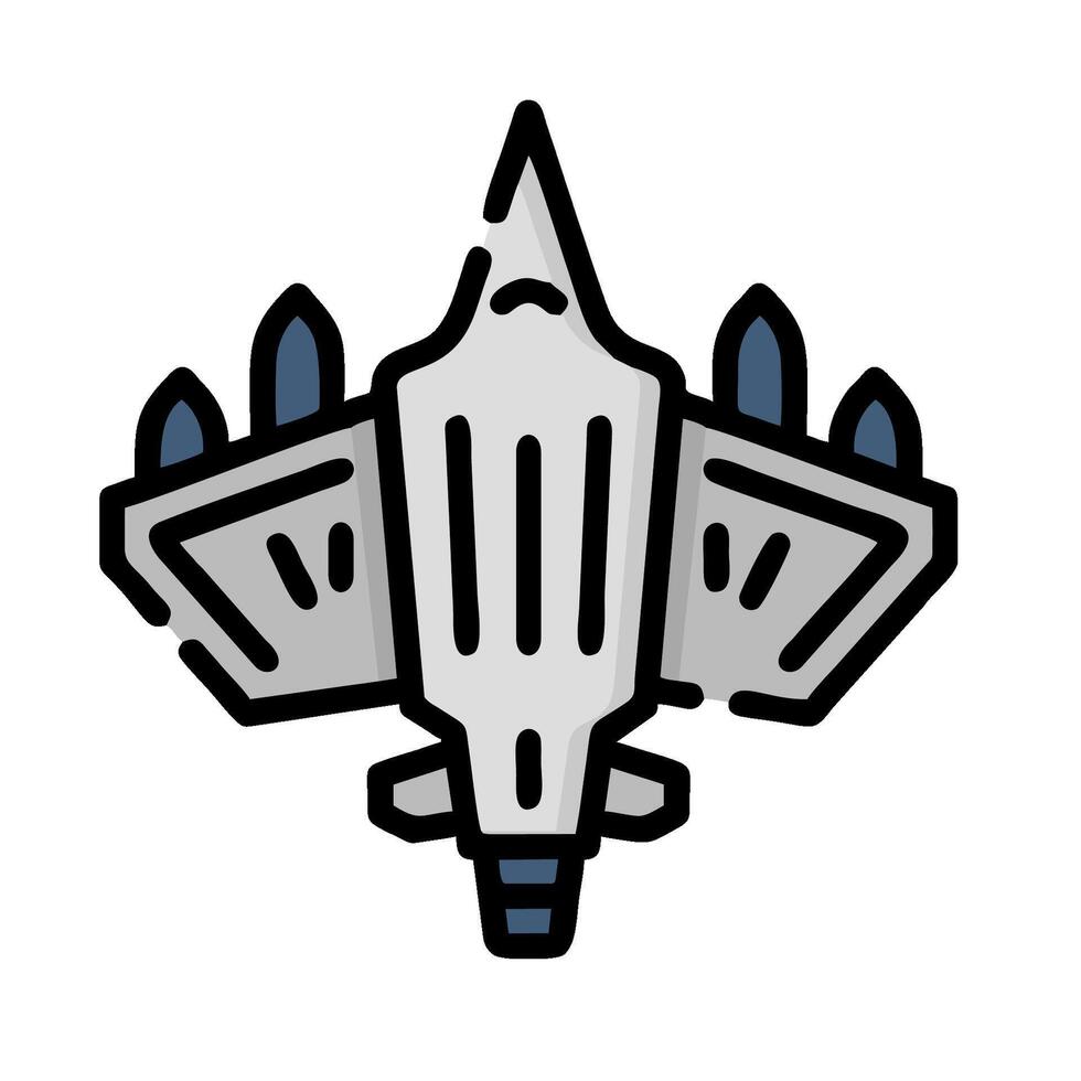 A jet fighter with four guns on it vector
