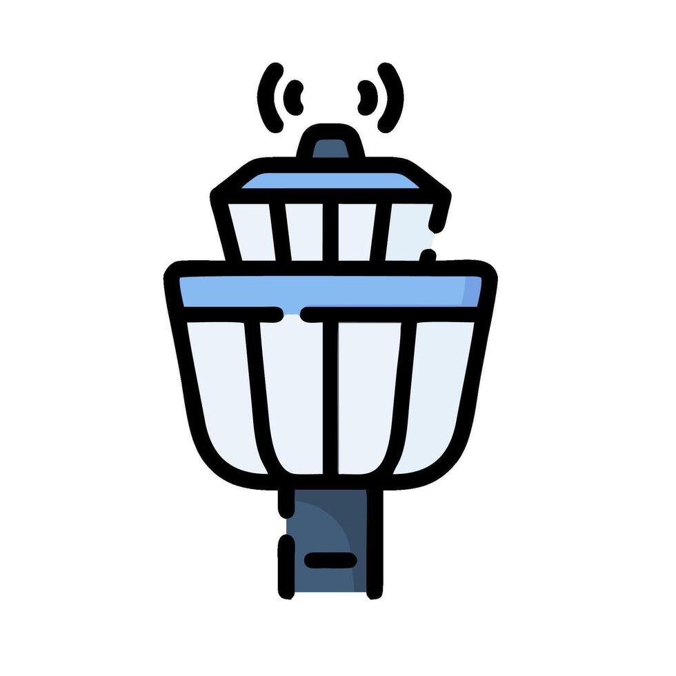 A light post with a radio antenna on it vector
