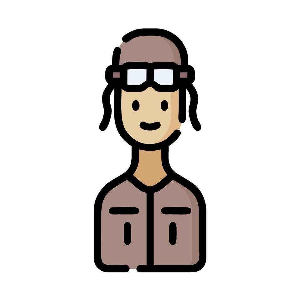 A man in a helmet and glasses icon vector