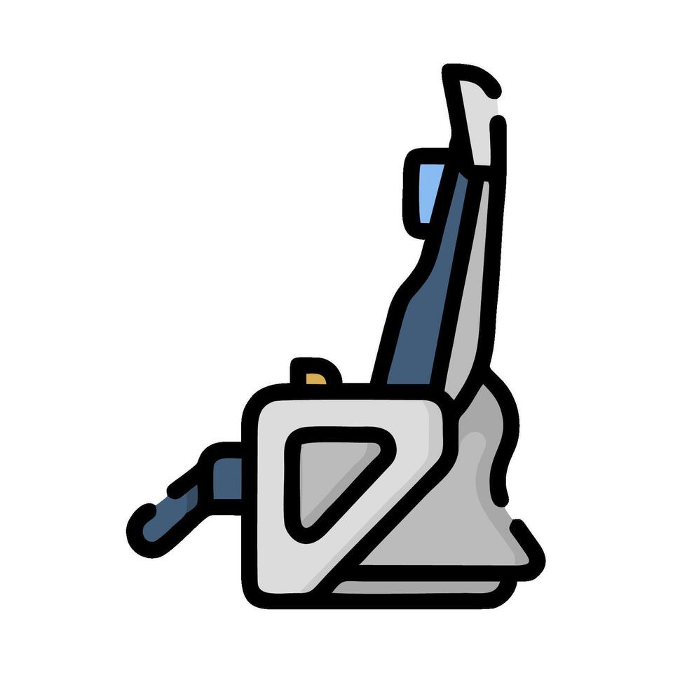 A plane seat with a seat back and seat in the middle vector