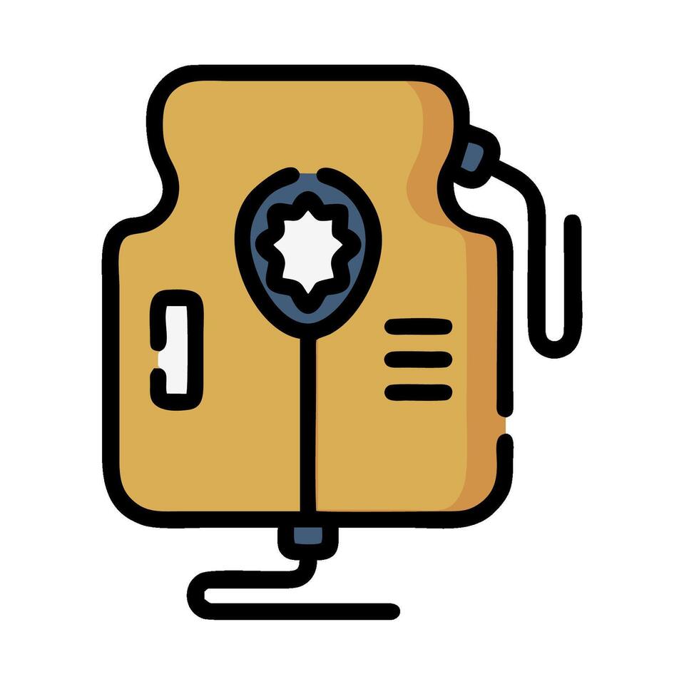 A life vest with a handle and a cord vector