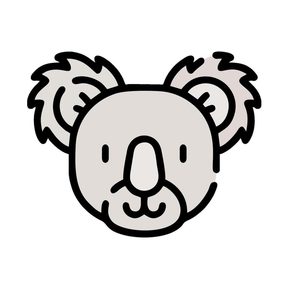 A cartoon koala bear head on a white background vector