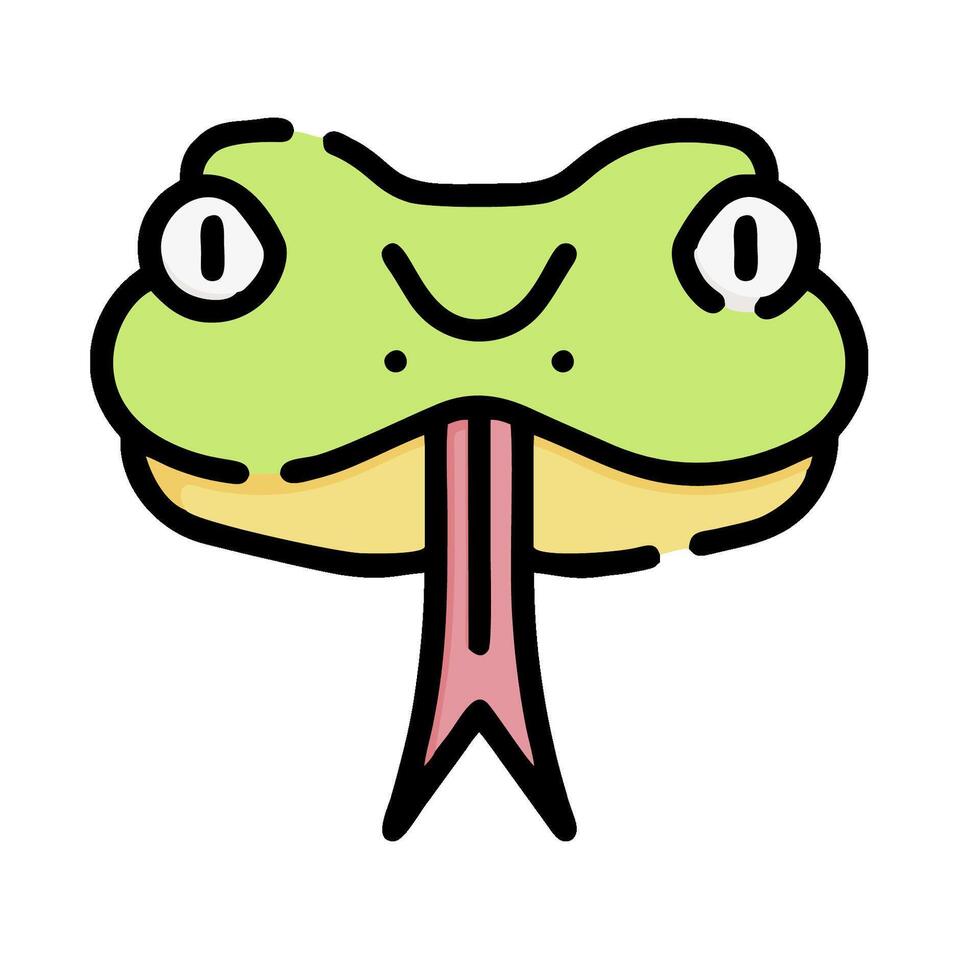 A cartoon green snake with its tongue out vector