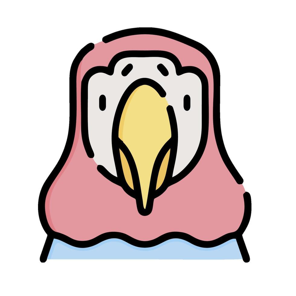 A cartoon bird wearing a pink headscarf vector