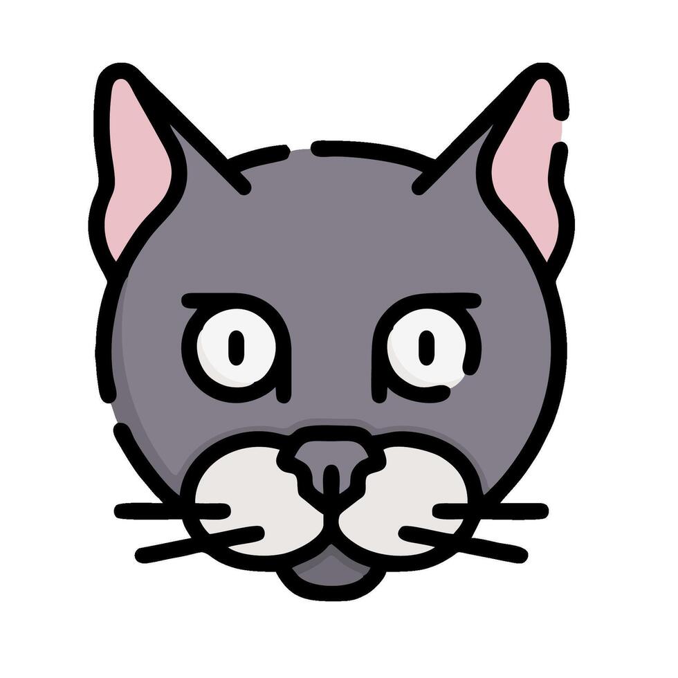 A cartoon cat's face with a big nose vector