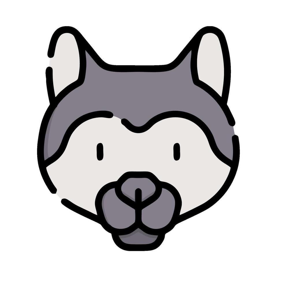 A cartoon dog head with a black nose vector
